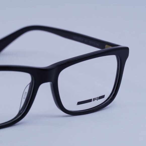 McQ by Alexander McQueen MQ0298OP 001 Eyeglasses Black 52mm Rectangle Frame - Picture 4 of 9